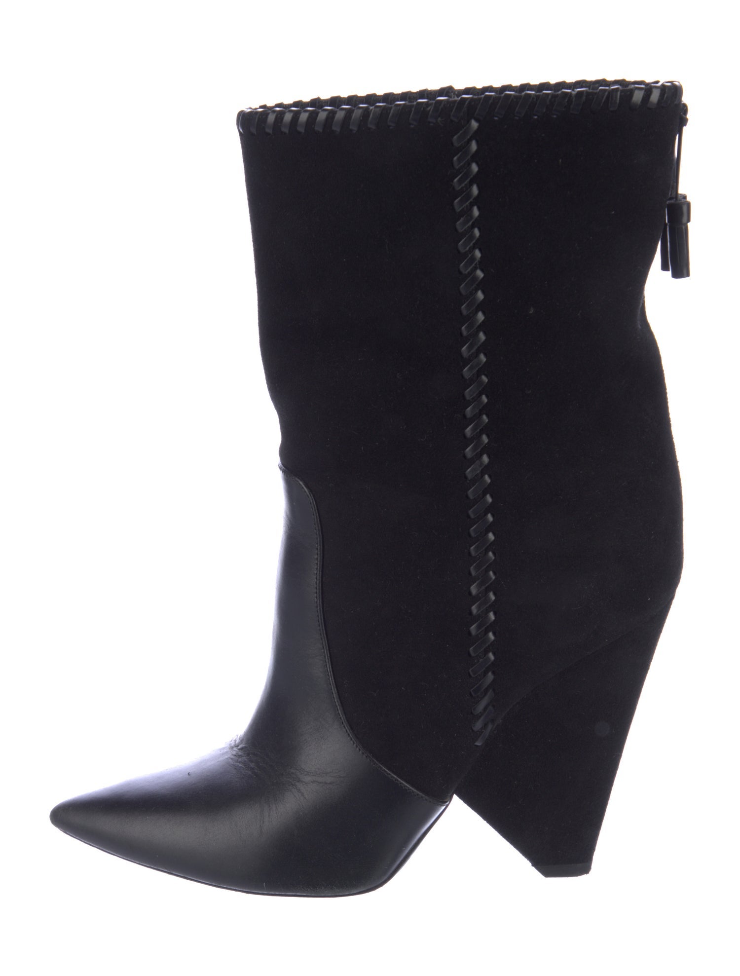 Maryam Nassir Zadeh Kiki Studded Patent Knee Boots - Black