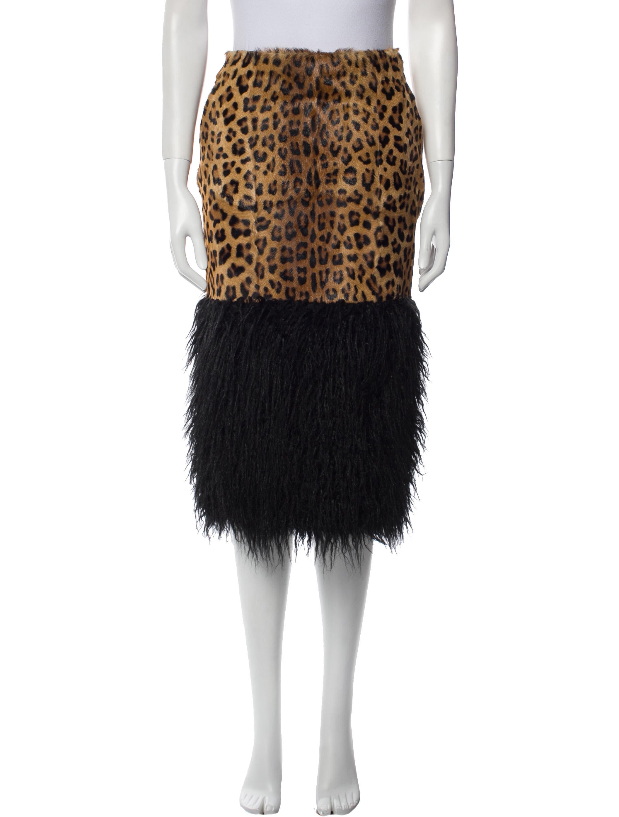 Saint Laurent Mohair Knee-Length Skirt w/ Tags