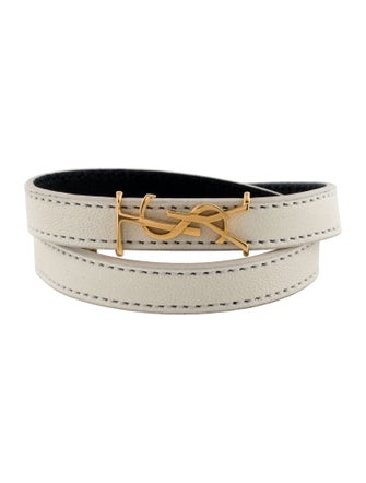 Saint Laurent Leather Double Wrap Bracelet