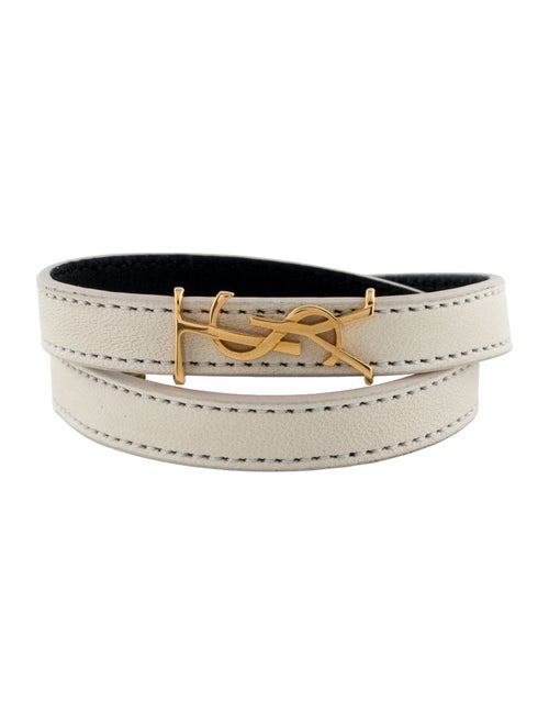 Saint Laurent Leather Double Wrap Bracelet