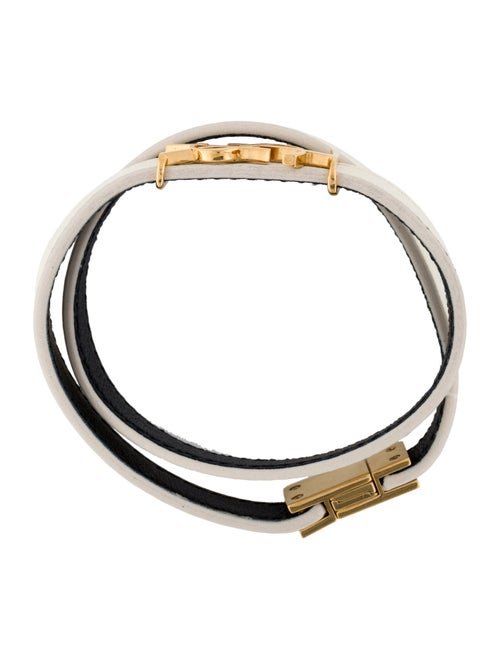 Saint Laurent Leather Double Wrap Bracelet