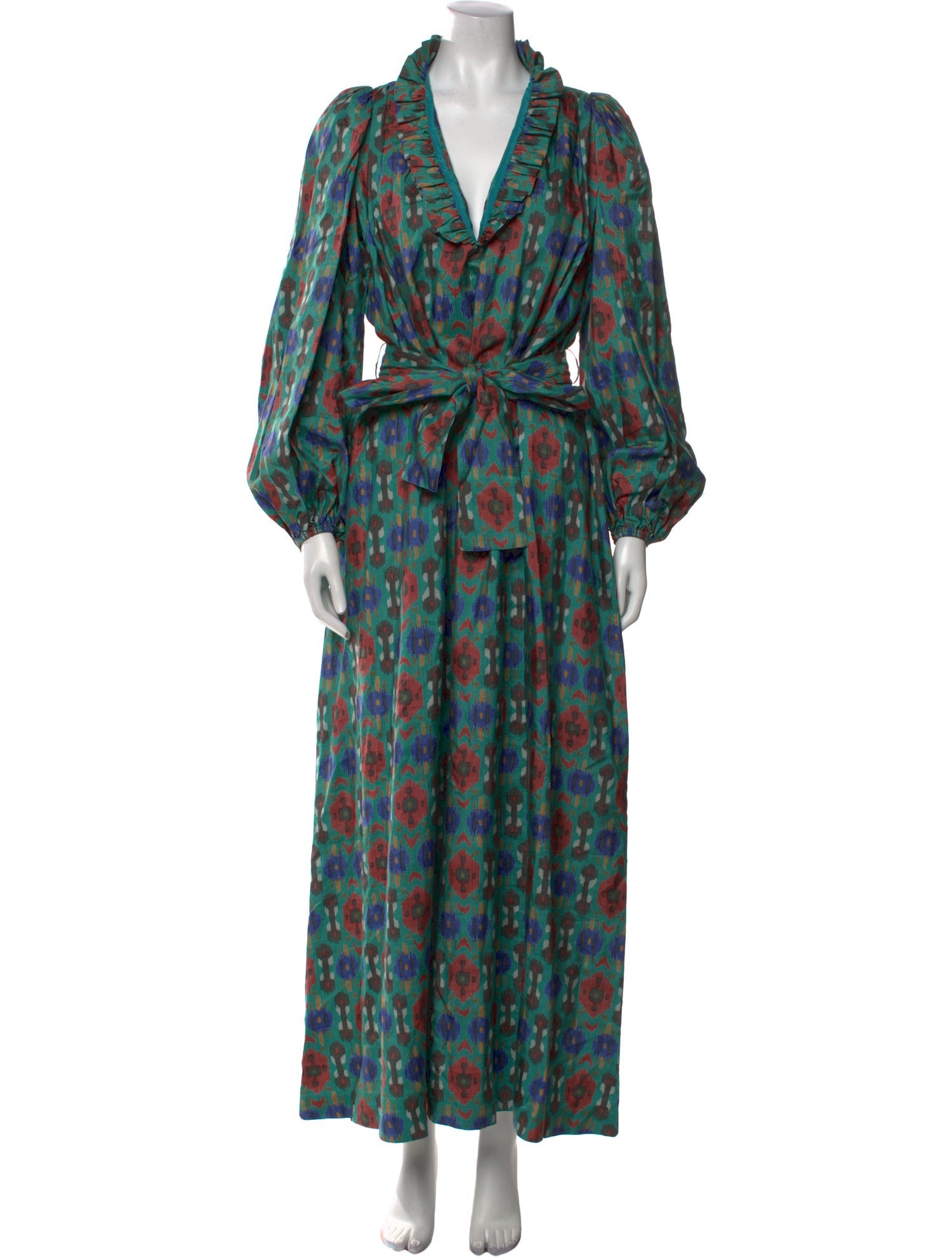 ドレス Original paisley pattern dress Paisley Print V-Neck Maxi Dress