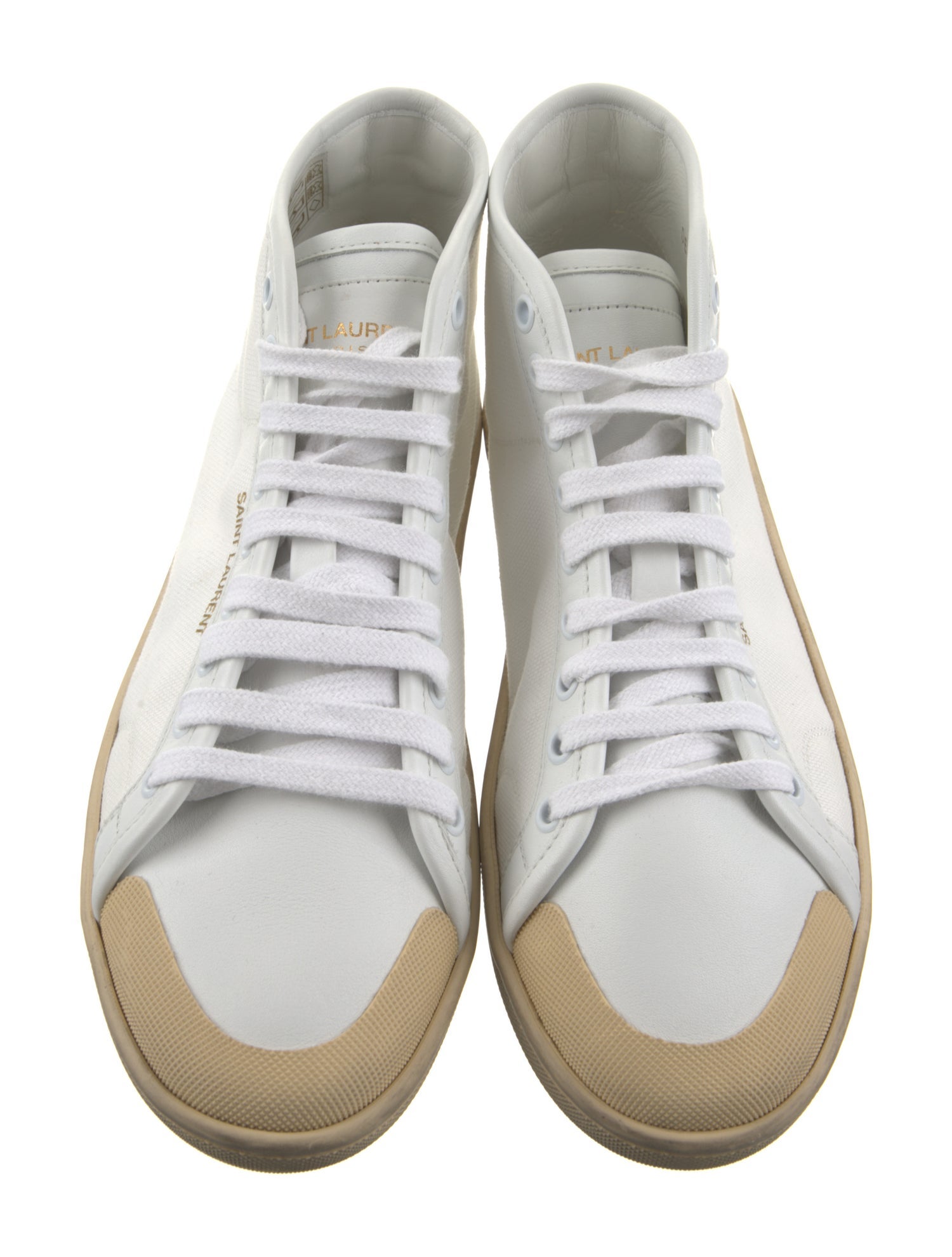 Saint Laurent Canvas Colorblock Pattern Sneakers