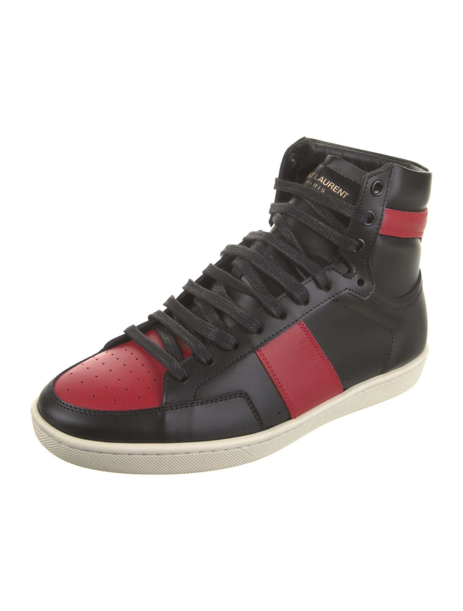 Saint Laurent Leather Colorblock Pattern Sneakers