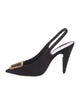 Saint Laurent Chain-Link Accents Slingback Pumps
