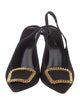 Saint Laurent Chain-Link Accents Slingback Pumps