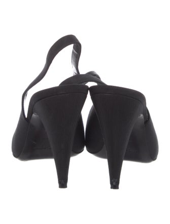 Saint Laurent Chain-Link Accents Slingback Pumps