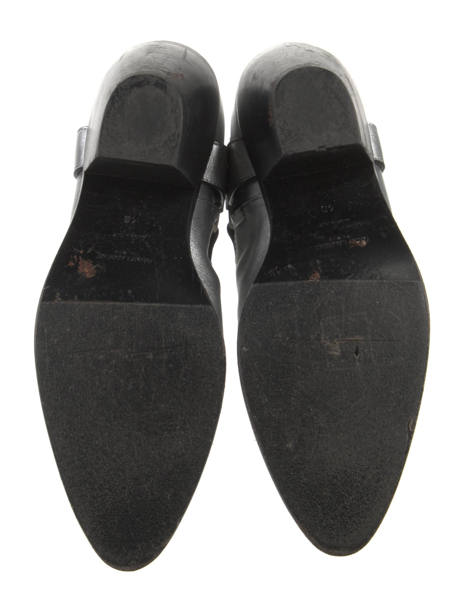 Saint Laurent Leather Colorblock Pattern Moto Boots