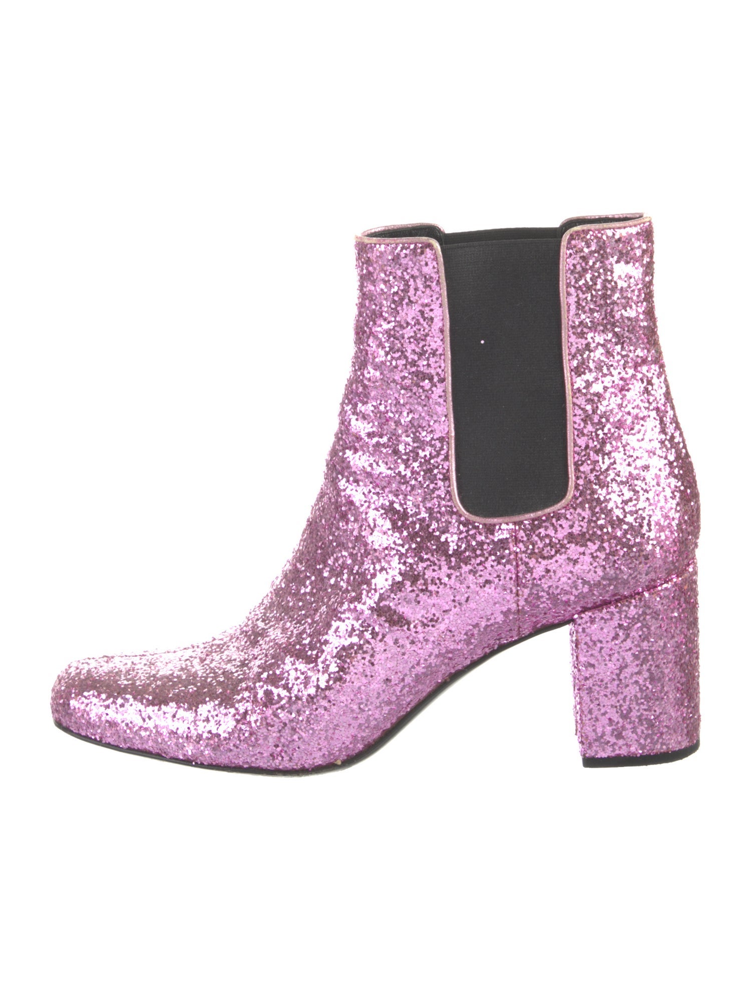 Saint Laurent Glitter Colorblock Pattern Chelsea Boots