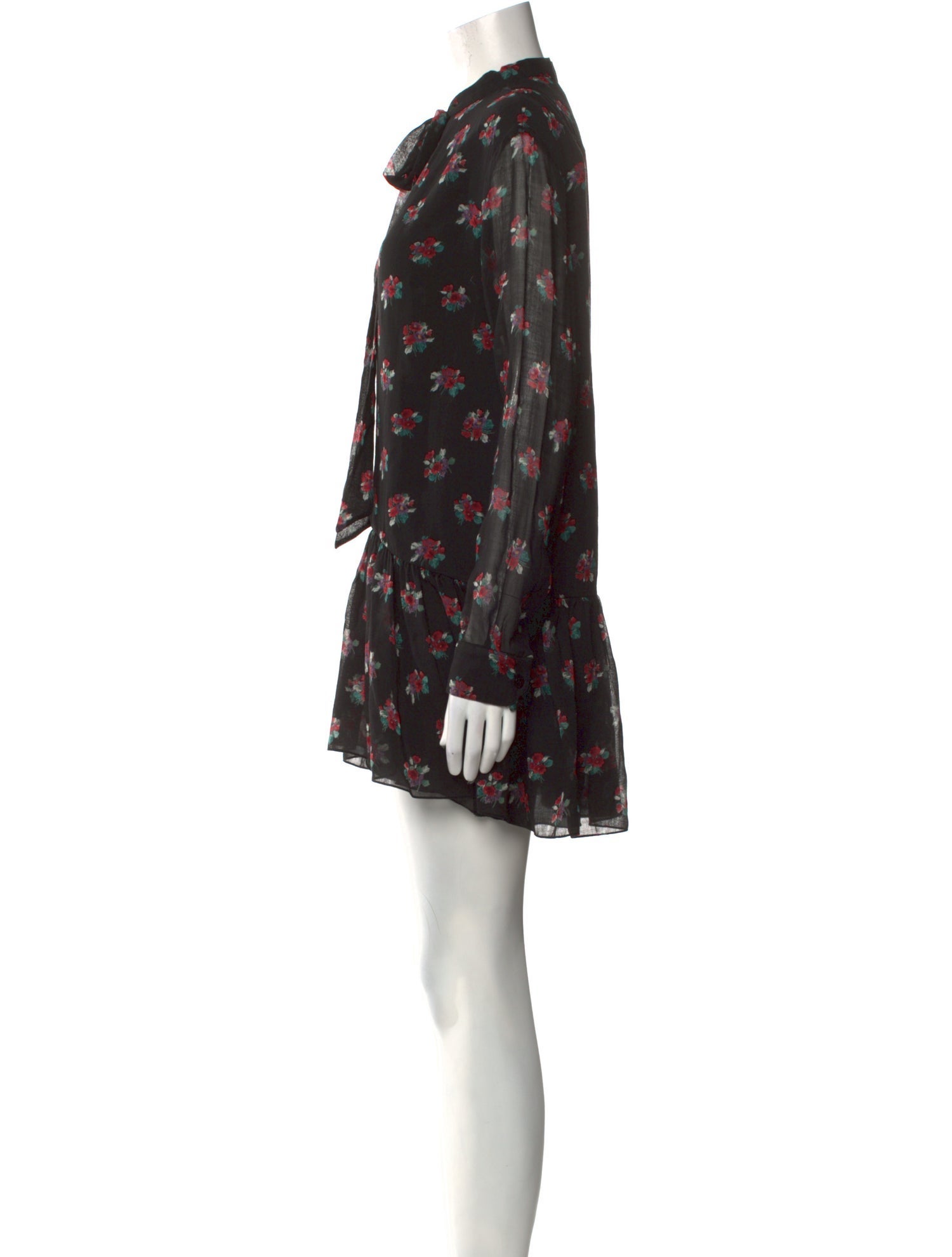 Saint Laurent Virgin Wool Floral Print Tunic