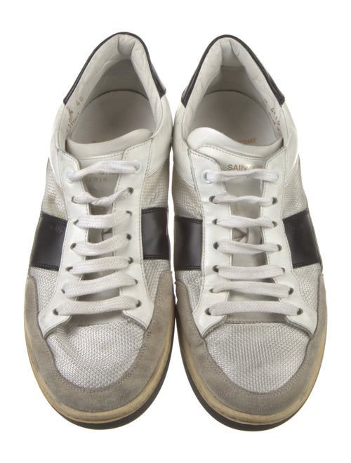 Saint Laurent Leather Colorblock Pattern Sneakers