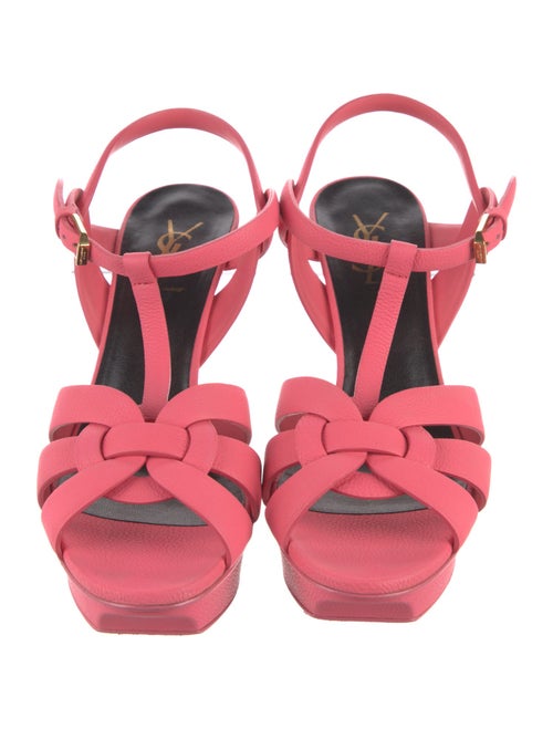 Saint Laurent Leather T-Strap Sandals