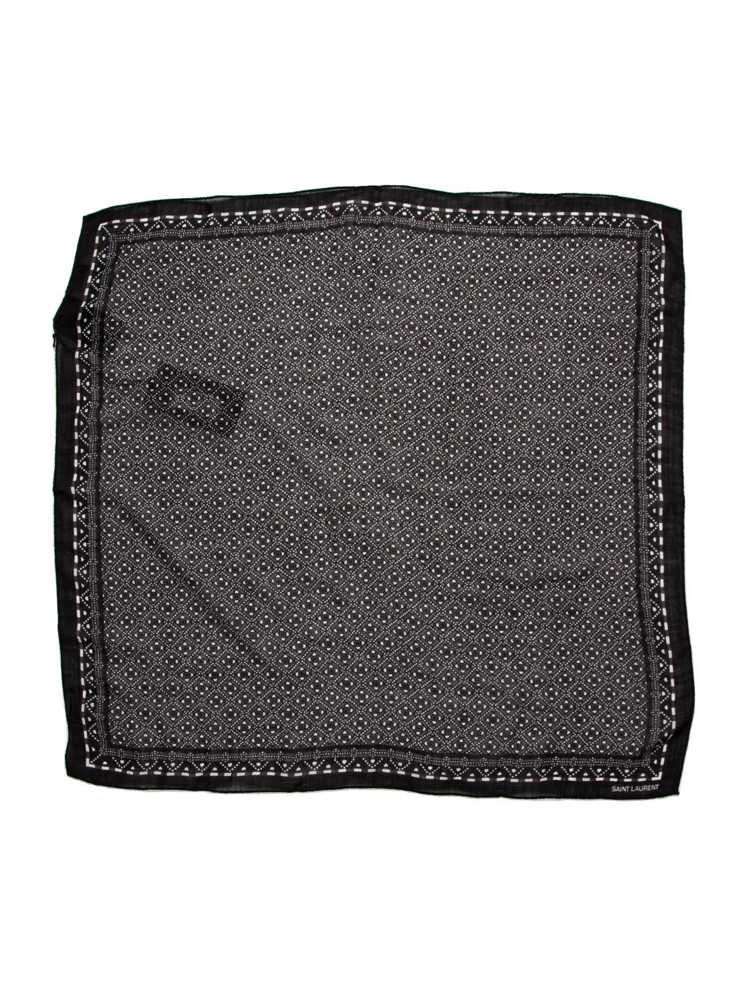 Saint Laurent Wool Printed Scarf w/ Tags