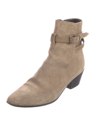 Saint Laurent Suede Moto Boots