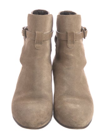 Saint Laurent Suede Moto Boots