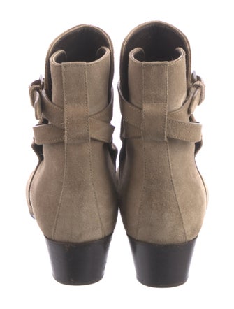 Saint Laurent Suede Moto Boots