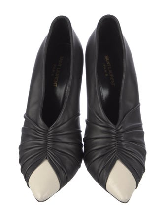 Saint Laurent Leather Colorblock Pattern Pumps