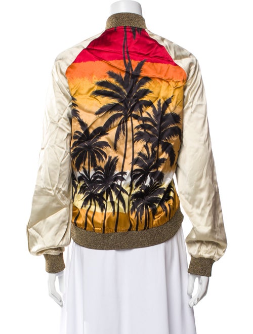 Saint Laurent 2016 Sunset Palm Tree Teddy Bomber Jacket
