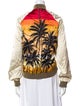 Saint Laurent 2016 Sunset Palm Tree Teddy Bomber Jacket