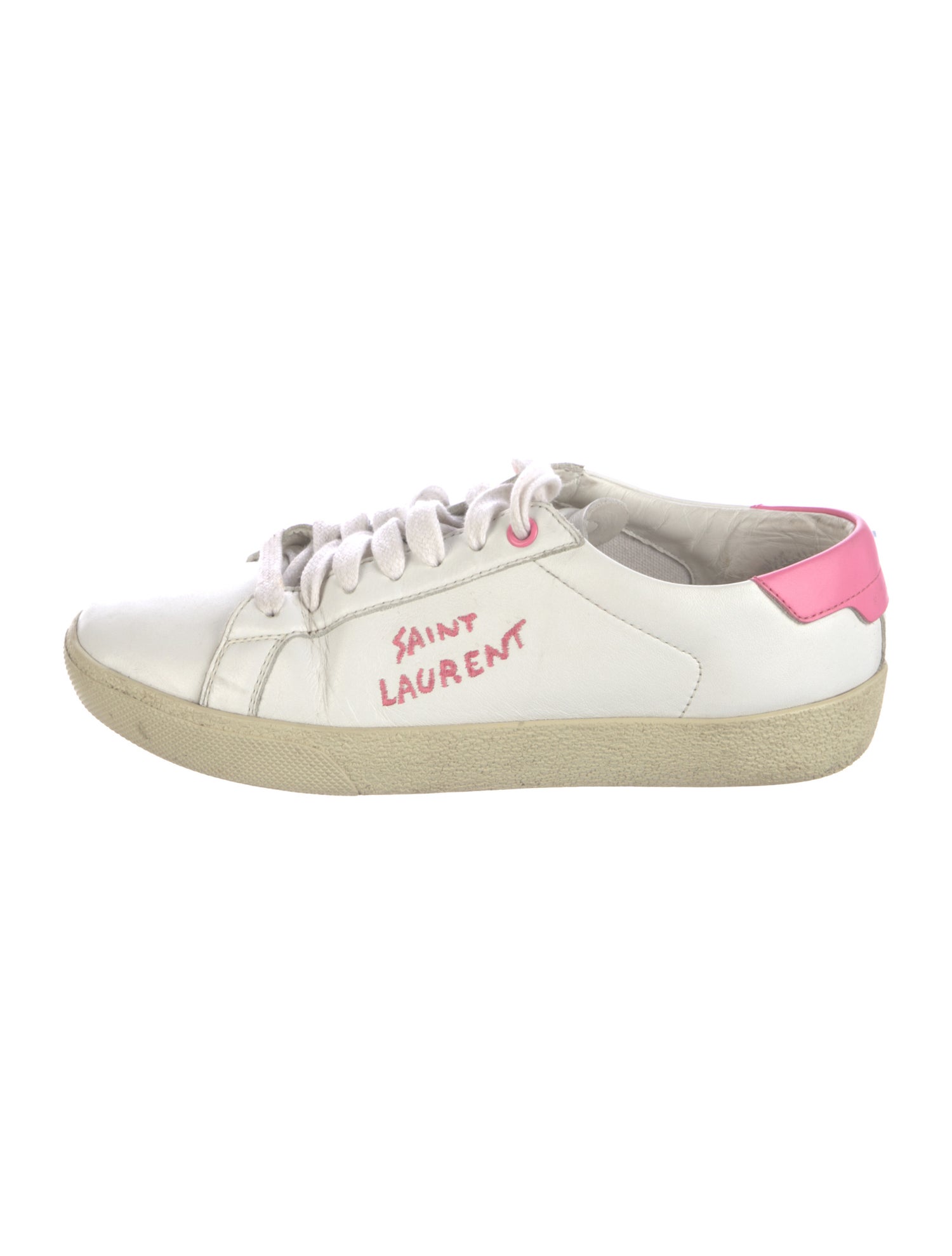 Saint Laurent Leather Colorblock Pattern Sneakers