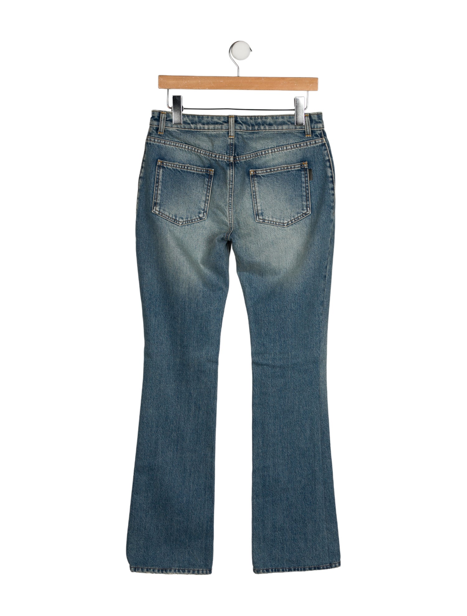 Saint Laurent Mid-Rise Wide Leg Jeans
