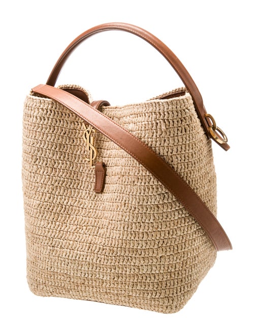Saint Laurent Raffia Bucket Bag 2024