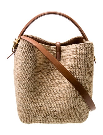 Saint Laurent Raffia Bucket Bag 2024