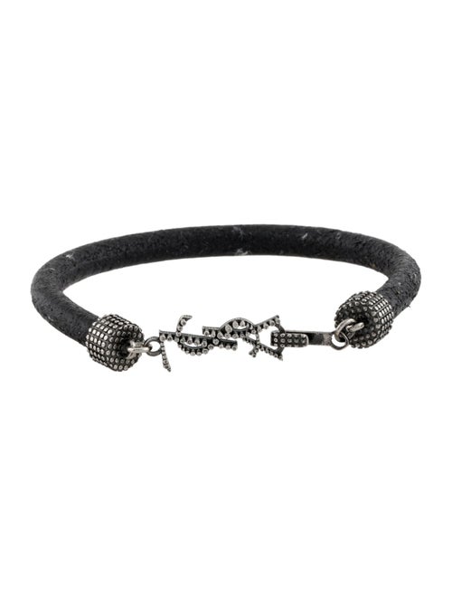 Saint Laurent YSL Closure Leather Cord Wrap Bracelet