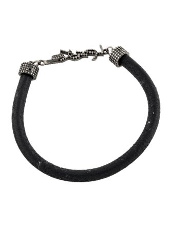 Saint Laurent YSL Closure Leather Cord Wrap Bracelet