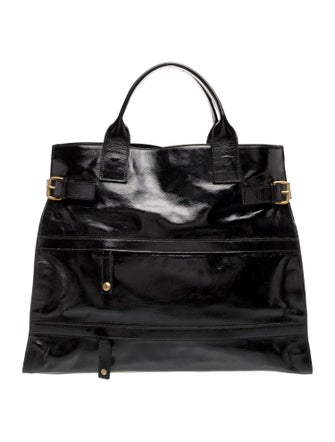 Yves Saint Laurent Patent Leather Top Handle Bag Large