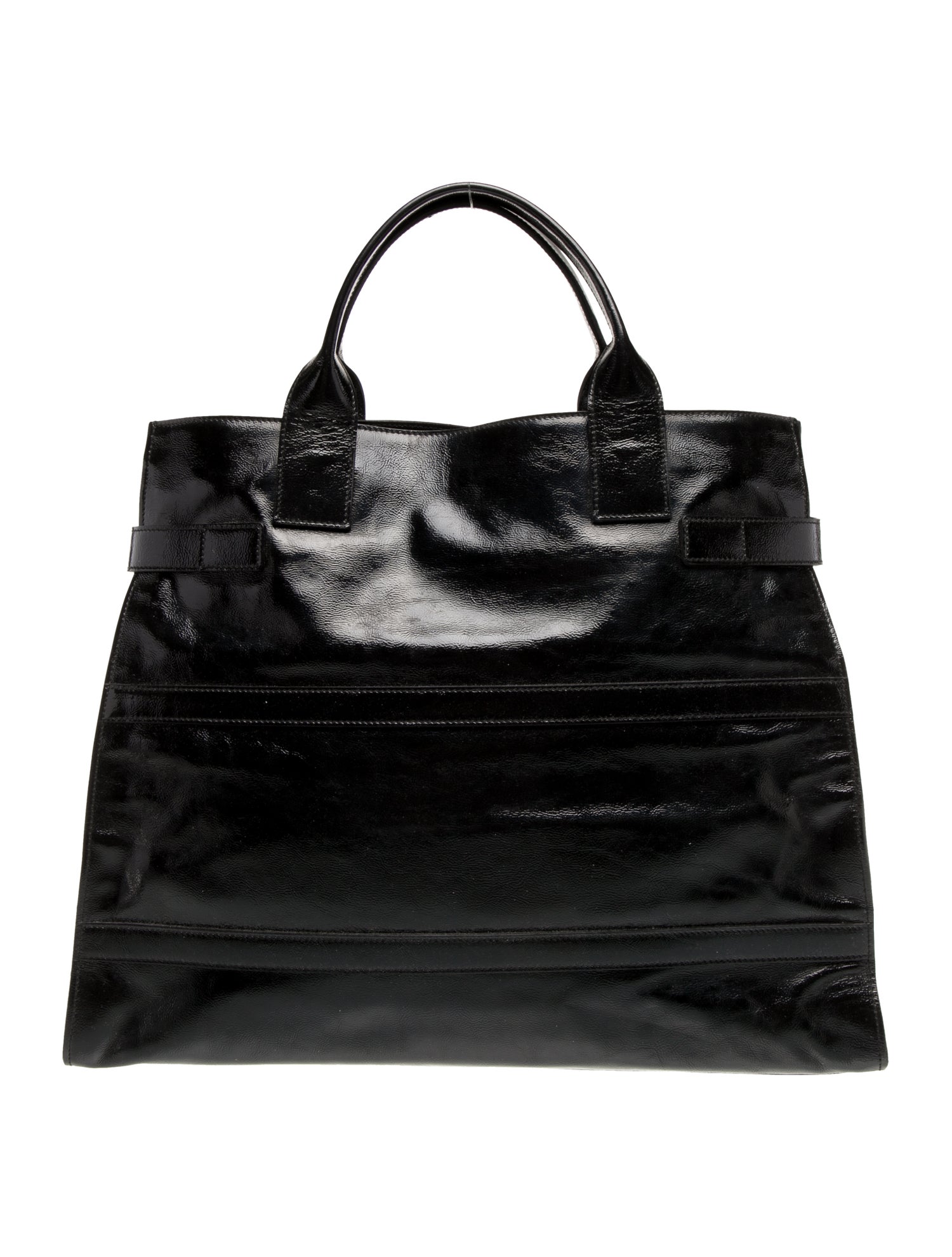 Yves Saint Laurent Patent Leather Top Handle Bag Large