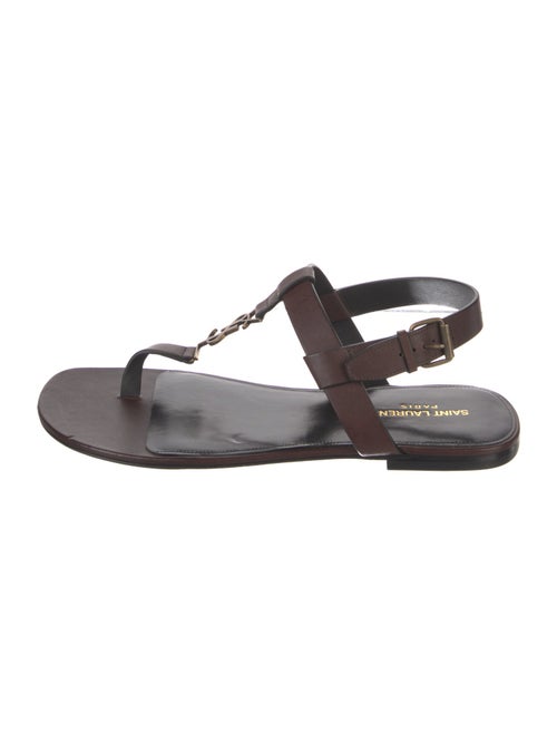 Saint Laurent Cassandre Fastening Signature Logo T-Strap Sandals
