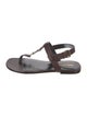 Saint Laurent Cassandre Fastening Signature Logo T-Strap Sandals