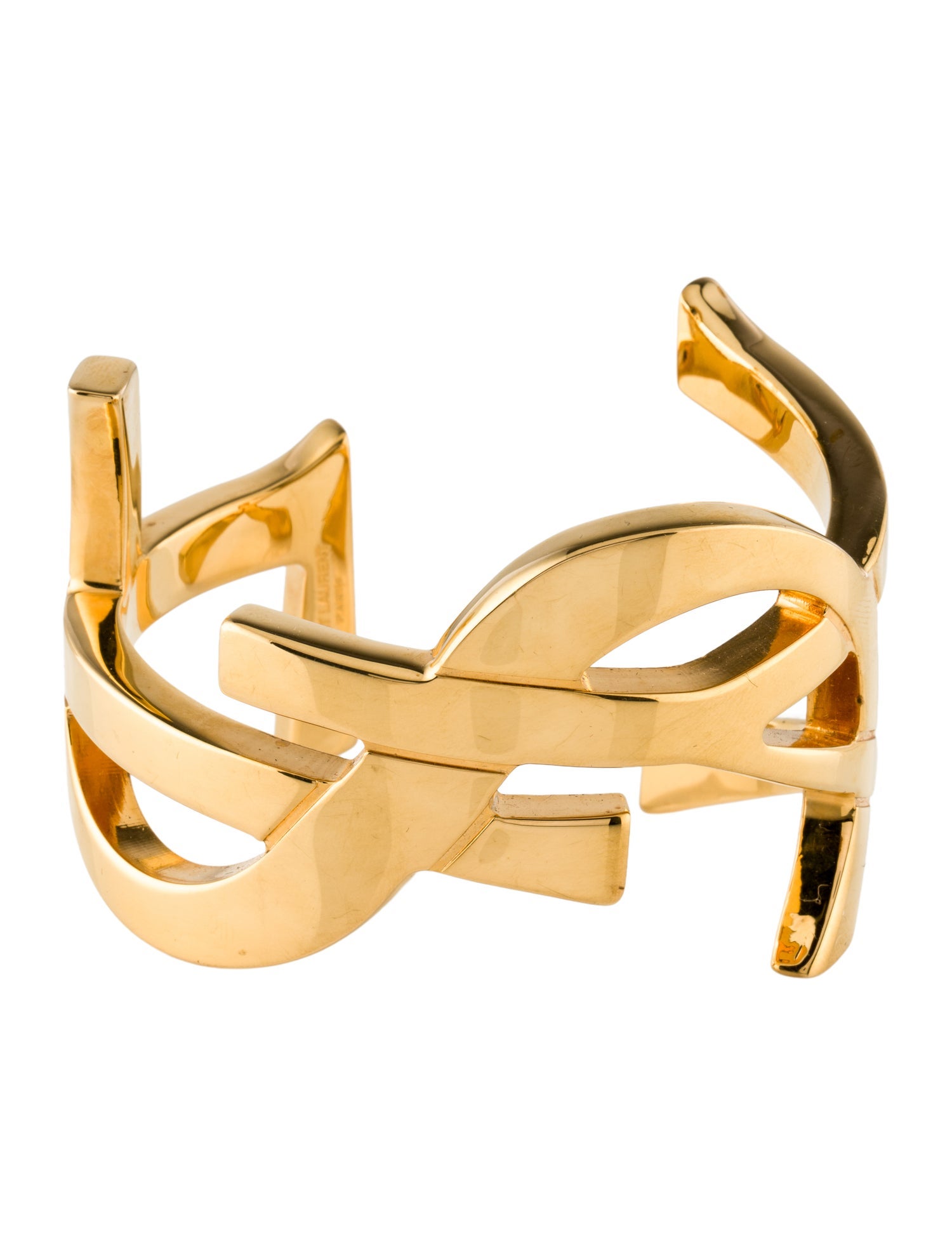 Saint Laurent Monogramme Laiton Manchette Cuff