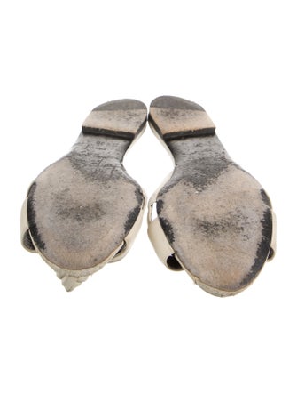 Saint Laurent Leather Ruffle Embellishment Slides