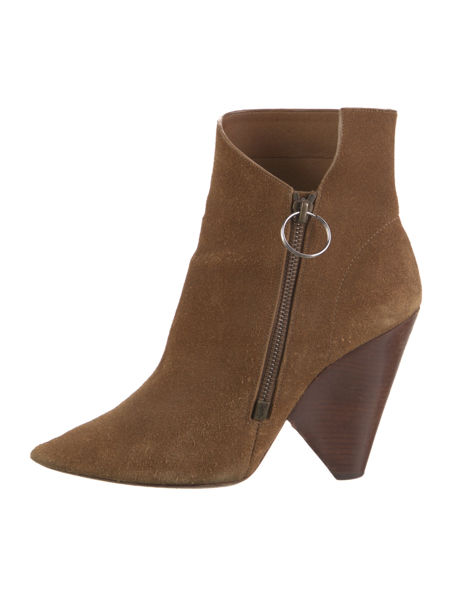 Saint Laurent Suede Colorblock Pattern Boots