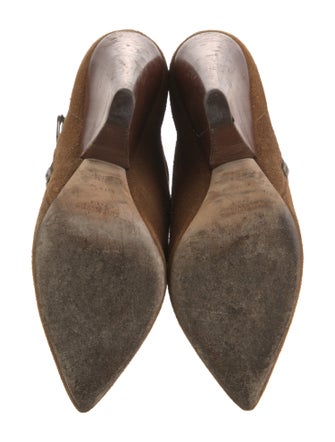 Saint Laurent Suede Colorblock Pattern Boots