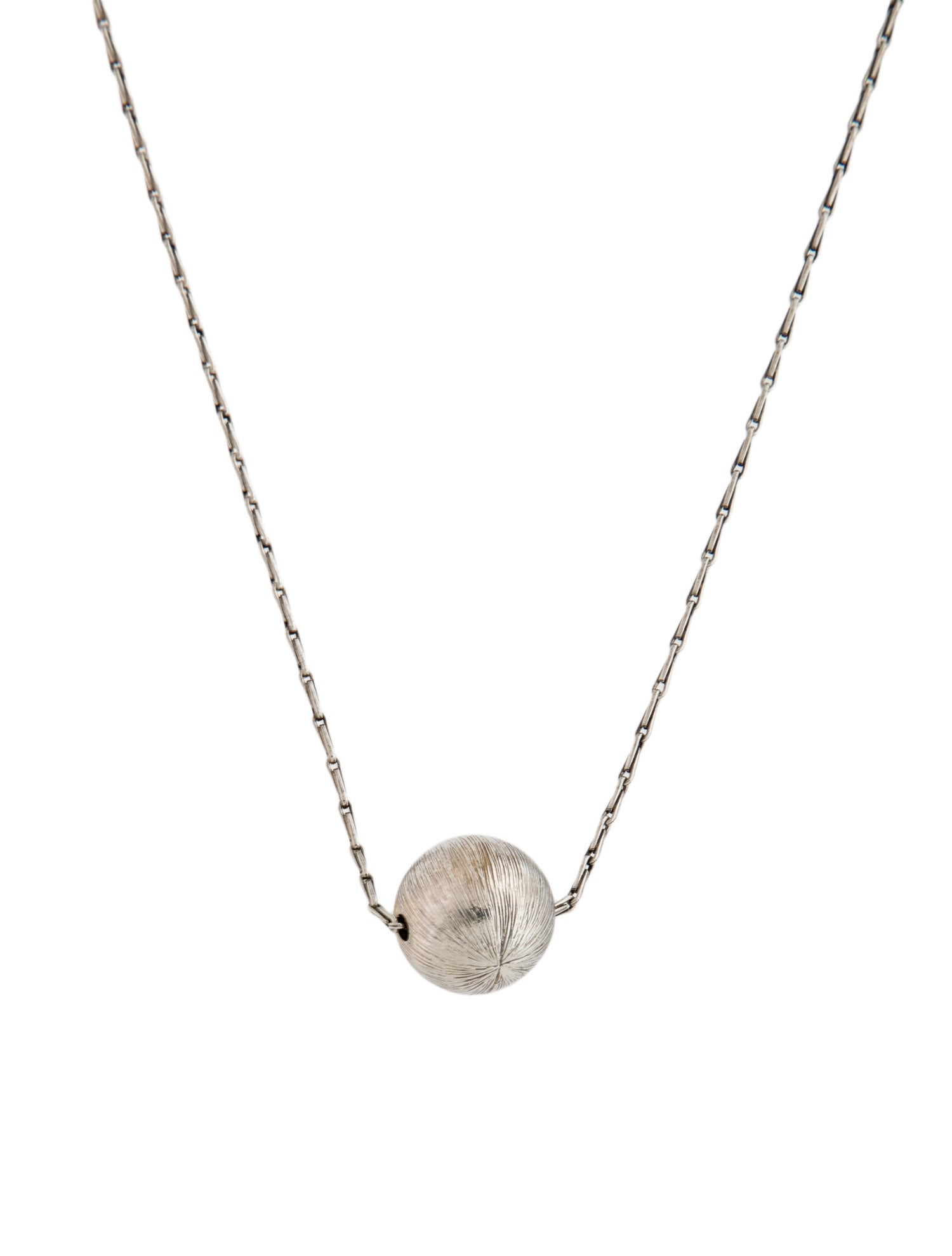 Saint Laurent Textured Sphere Pendant Necklace