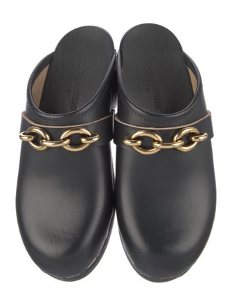 Saint Laurent Toff Chain-Link Accents Clog Mules
