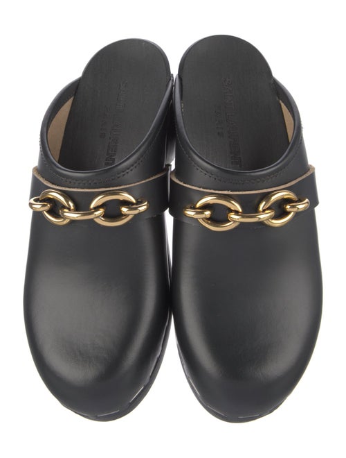 Saint Laurent Toff Chain-Link Accents Clog Mules