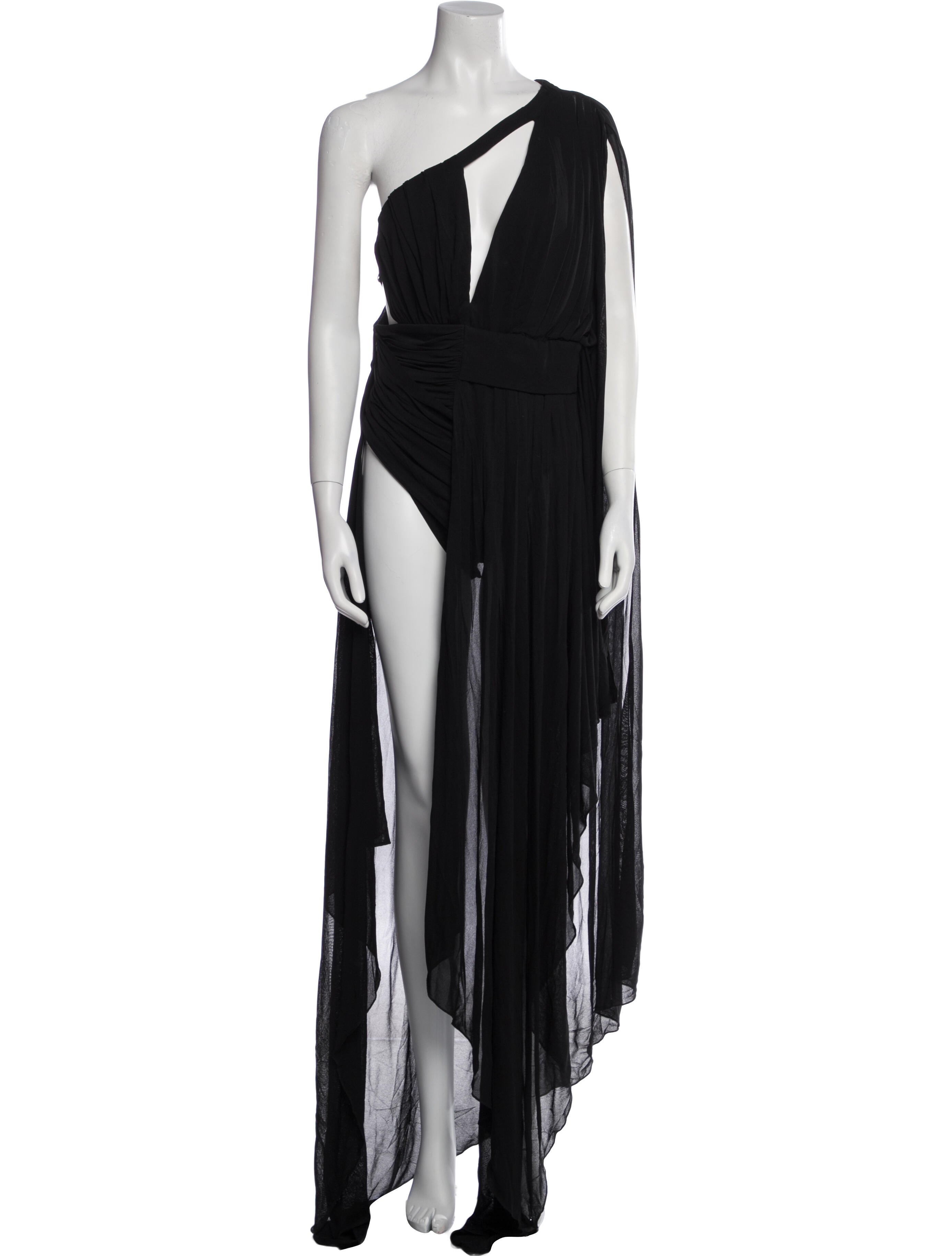 Saint Laurent One-Shoulder Midi Length Dress