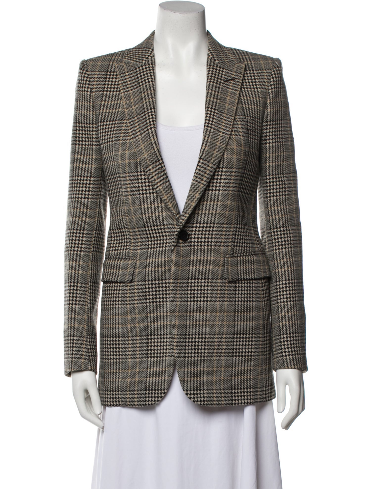 Saint Laurent 2021 Houndstooth Print Blazer w/ Tags