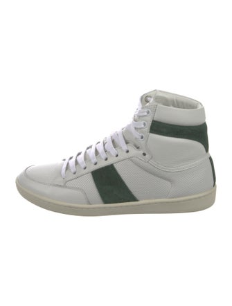 Saint Laurent Leather Colorblock Pattern Sneakers