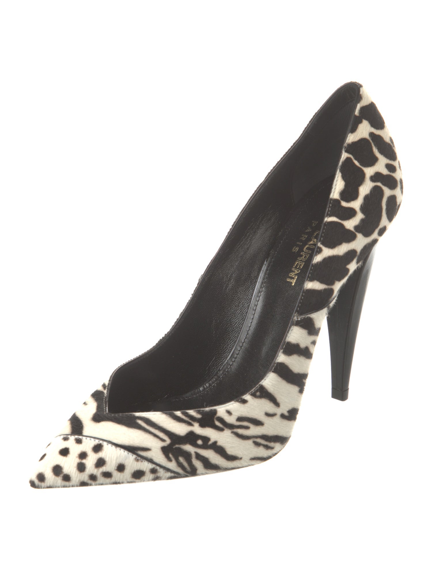 Saint Laurent Ponyhair Animal Print Pumps w/ Tags