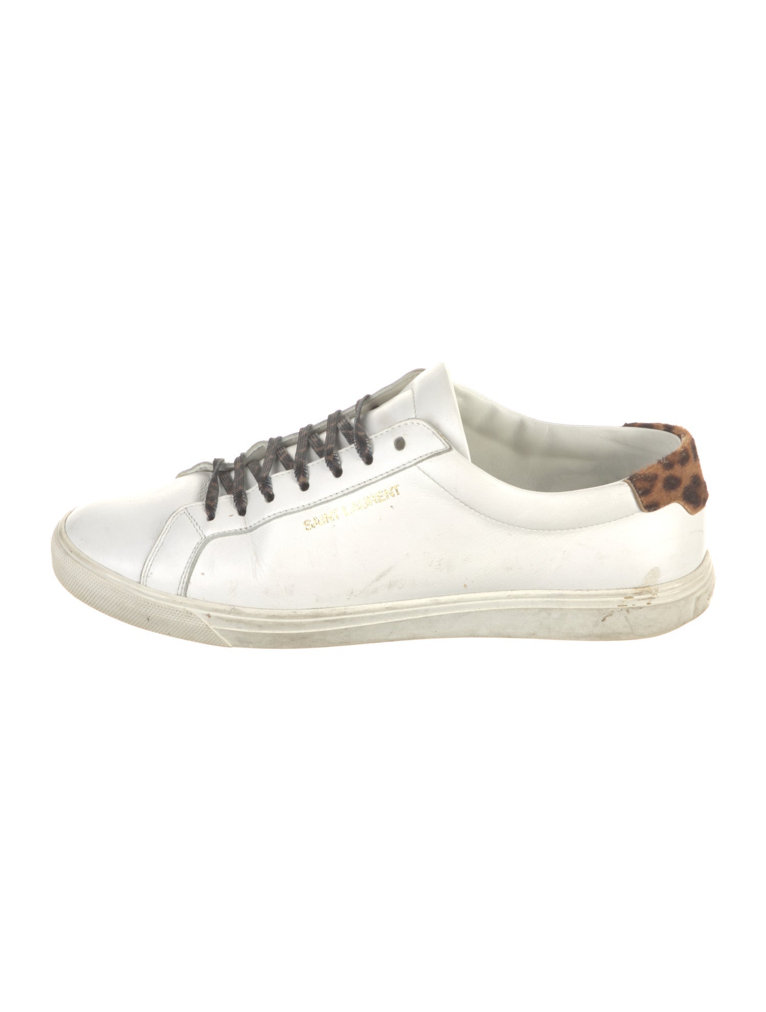 Saint Laurent Leather Animal Print Sneakers