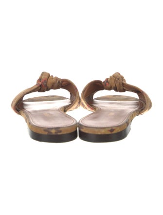 Saint Laurent Suede Floral Print Slides