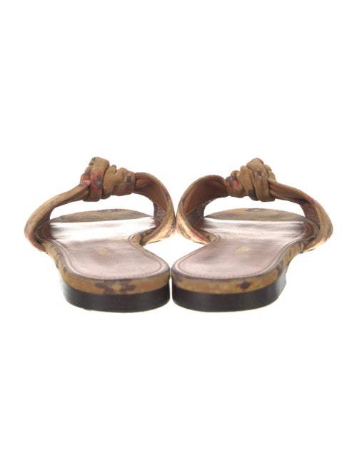 Saint Laurent Suede Floral Print Slides