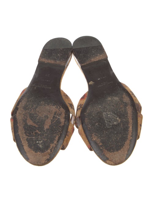 Saint Laurent Suede Floral Print Slides