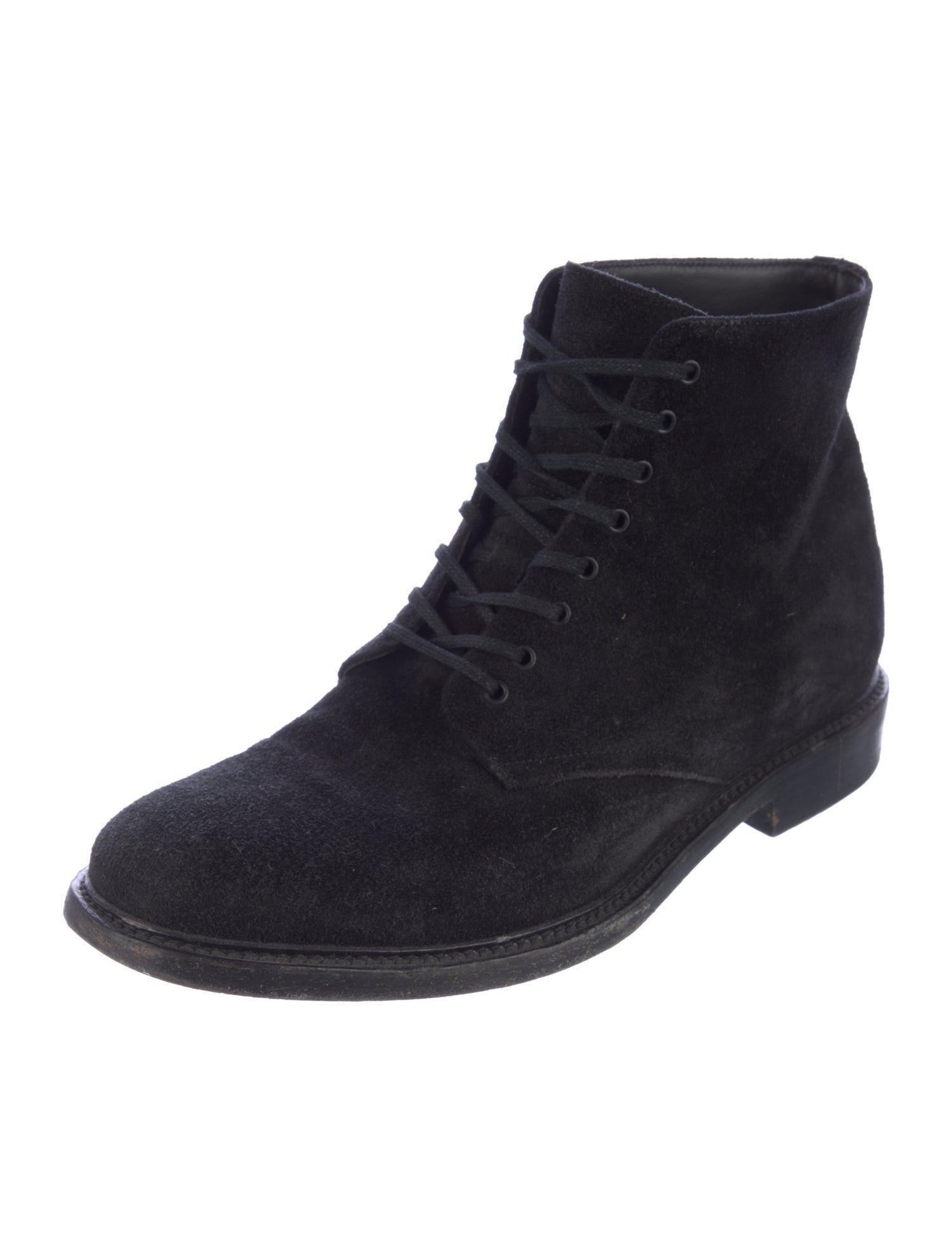 Saint Laurent Suede Lace-Up Boots