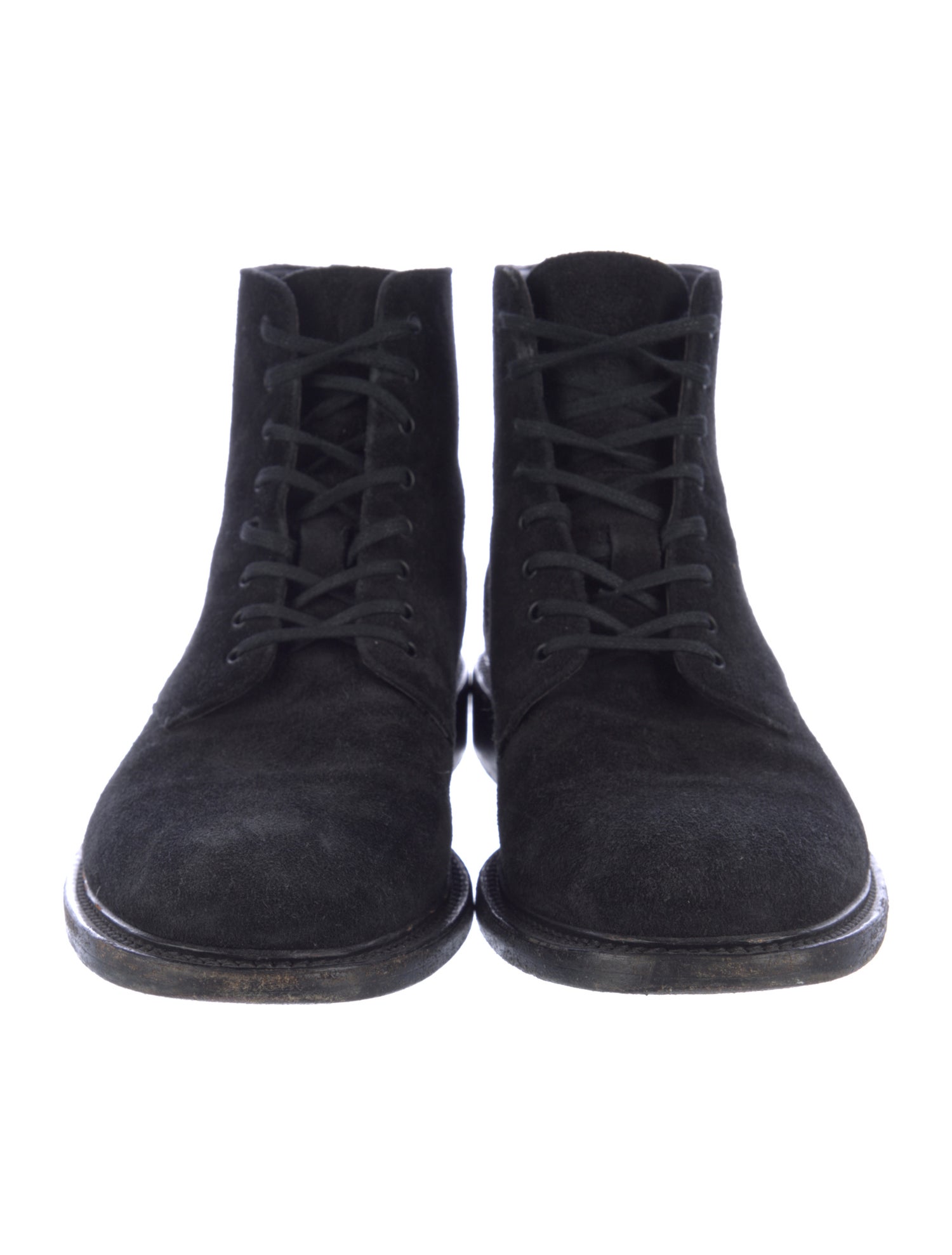 Saint Laurent Suede Lace-Up Boots